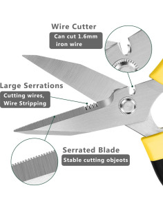 Tijeras Utilitarias BoFuYuan 20 cm Amarillo Acero Inoxidable 2