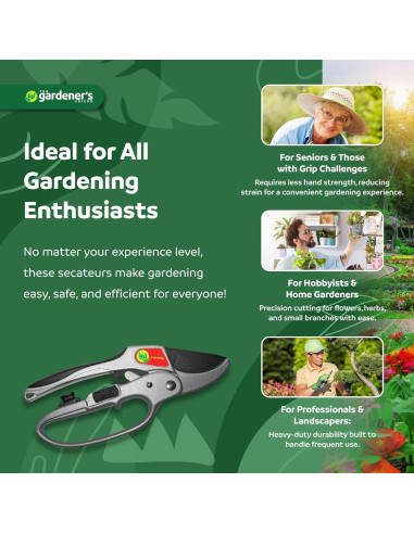 Tijeras de Podar Ratchet El Amigo del Jardinero 205mm