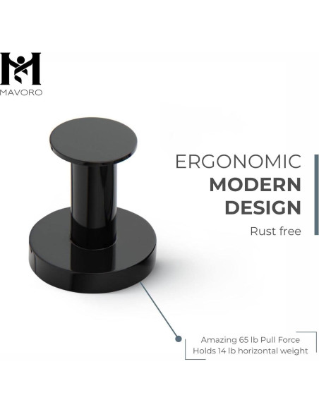 Ganchos Magnéticos Fuertes Mavoro Negro - Juego de 2