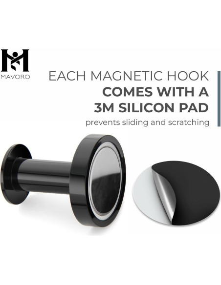 Ganchos Magnéticos Fuertes Mavoro Negro - Juego de 2