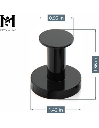 Ganchos Magnéticos Fuertes Mavoro Negro - Juego de 2