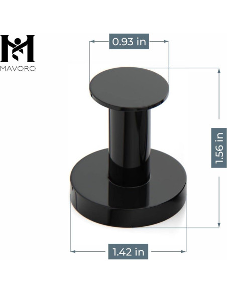 Ganchos Magnéticos Fuertes Mavoro Negro - Juego de 2