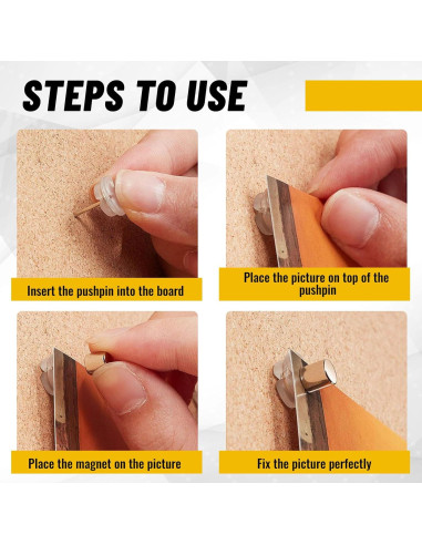 20 Juegos de Imán de Pincho Magnético Outus para Pósters