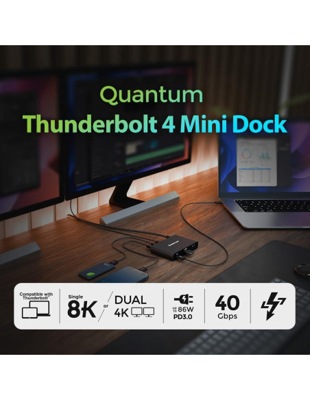 Dock IOGEAR Thunderbolt 4 Mini 8K Doble 4K USB-C 40 Gbps