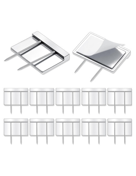 Alfileres de Cubículo Plateados Amylove - 10 Piezas 3.05x2.03cm