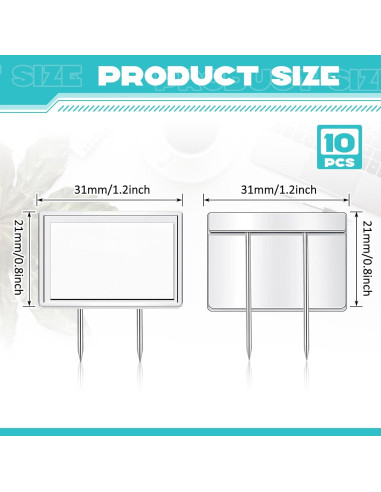 Alfileres de Cubículo Plateados Amylove - 10 Piezas 3.05x2.03cm