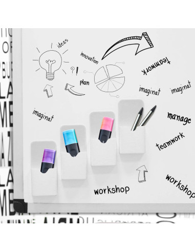 Soporte Magnético para Marcadores MoKo - 4 Paquetes Blanco
