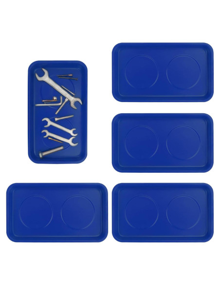 5 Bandejas Magnéticas Rectangulares Azules GENHAKON 24.4x14.2 cm