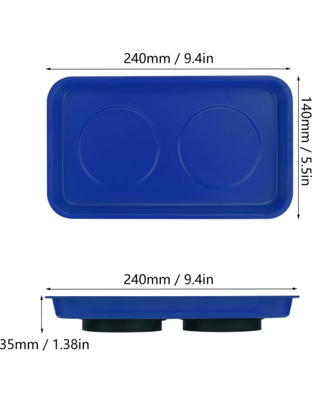 5 Bandejas Magnéticas Rectangulares Azules GENHAKON 24.4x14.2 cm