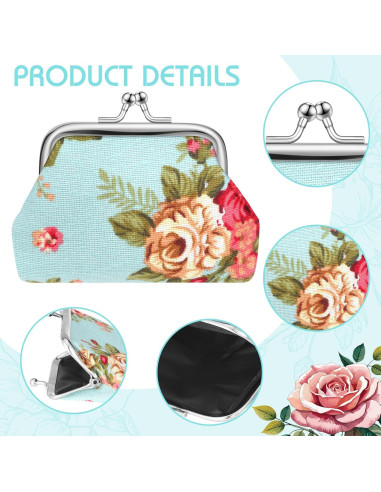 16 Monederos Florales de Lienzo SilTriangle 10x7.6 cm