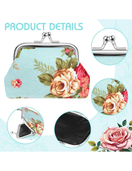 16 Monederos Florales de Lienzo SilTriangle 10x7.6 cm