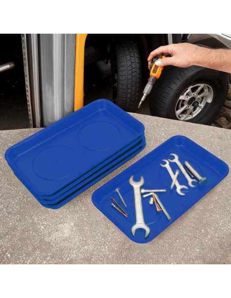 5 Bandejas Magnéticas Rectangulares Azules GENHAKON 24.4x14.2 cm