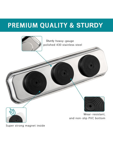 Juego de 3 Bandejas Magnéticas Rechabite de Acero Inoxidable