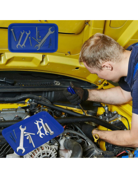 5 Bandejas Magnéticas Rectangulares Azules GENHAKON 24.4x14.2 cm