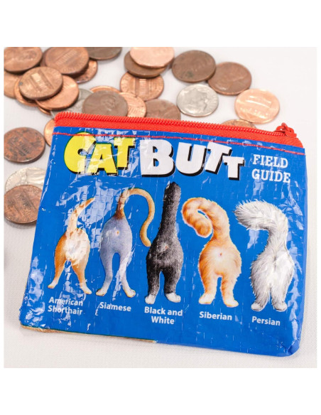 Monedero Blue Q Trasero de Gato 10.16x7.62cm Reciclado