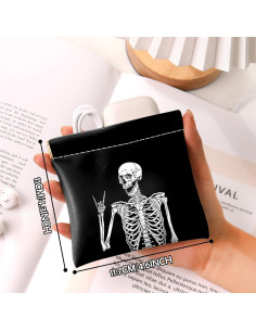 Monedero Mini BHAHB 2 Pcs Cuero PU Compacto Calavera 2