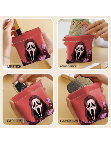 Monedero Mini BHAHB 2 Pcs Cuero PU Compacto Calavera