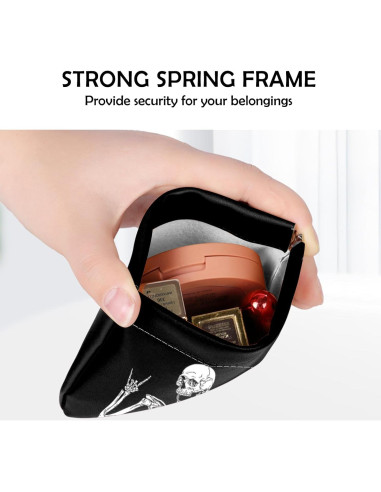 Monedero Mini BHAHB 2 Pcs Cuero PU Compacto Calavera