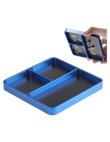 Bandeja Magnética de Tornillos Shaluoman 9.9cm Azul