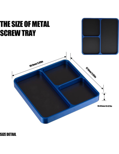 Bandeja Magnética de Tornillos Shaluoman 9.9cm Azul