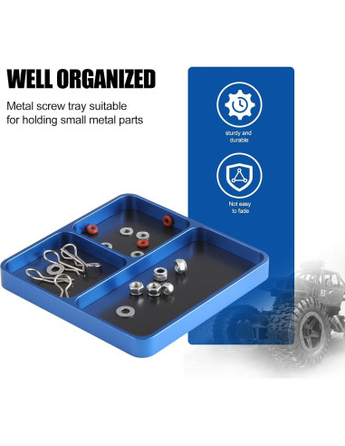 Bandeja Magnética de Tornillos Shaluoman 9.9cm Azul