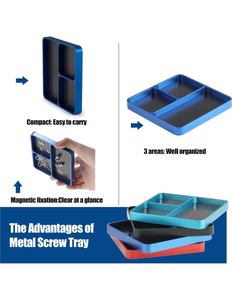 Bandeja Magnética de Tornillos Shaluoman 9.9cm Azul