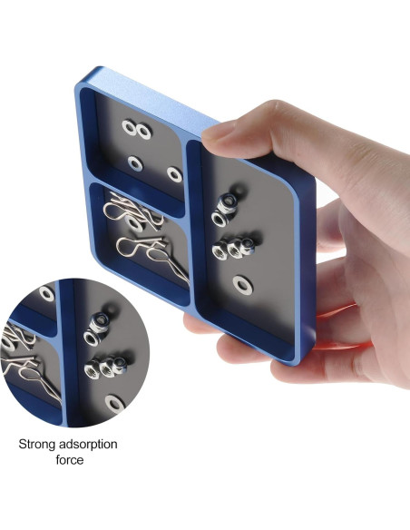 Bandeja Magnética de Tornillos Shaluoman 9.9cm Azul