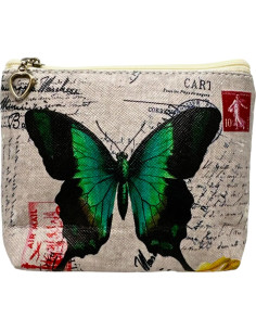 Monedero Mariposa Evenchae Verde Esmeralda Cuero PU 12x8 cm 2
