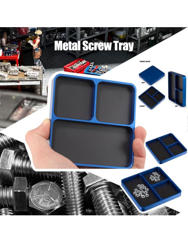 Bandeja Magnética de Tornillos Shaluoman 9.9cm Azul