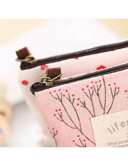 4 Piezas Monederos de Lienzo Floral Luhaomisky