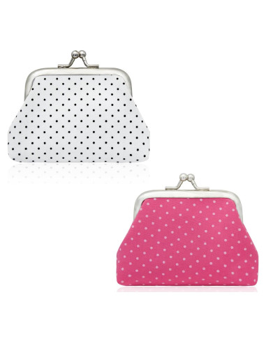Monedero Compacto AfitLulu Set de 2 Mujeres Blanco y Rosa
