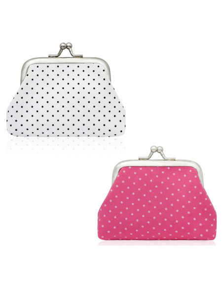 Monedero Compacto AfitLulu Set de 2 Mujeres Blanco y Rosa Monedero Compacto AfitLulu Set de 2 Mujeres Blanco y Rosa