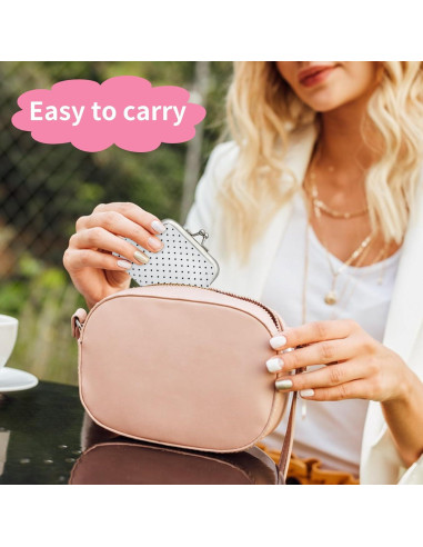 Monedero Compacto AfitLulu Set de 2 Mujeres Blanco y Rosa