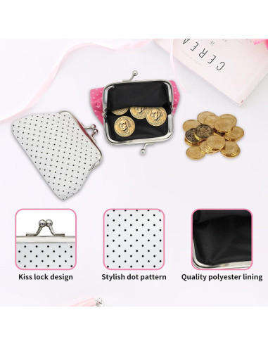 Monedero Compacto AfitLulu Set de 2 Mujeres Blanco y Rosa