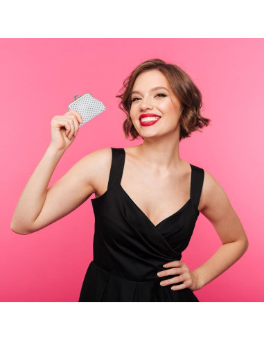 Monedero Compacto AfitLulu Set de 2 Mujeres Blanco y Rosa