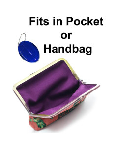 3 Bolsos Ovalados de Presión Bolsillo de Monedas de Goma Azul 2