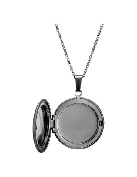 Collar de medallón redondo Jude Jewelers en acero inoxidable