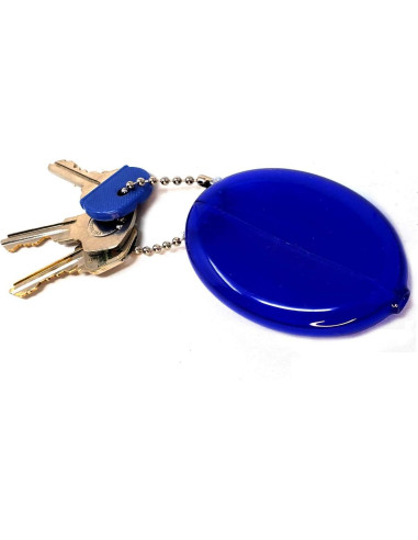 3 Bolsos Ovalados de Presión Bolsillo de Monedas de Goma Azul