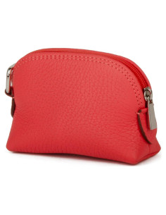 Monedero de cuero de grano completo para mujeres - Rojo Sandía