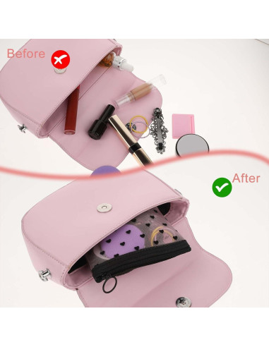 Bolsas de Maquillaje Mini Aiyorse 3 Piezas con Estampado Corazón