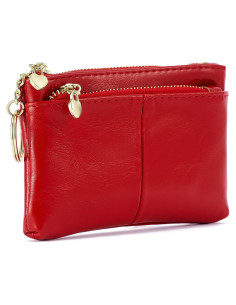 Monedero Mini de Cuero PU ZOOEASS para Mujeres Rojo