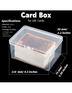 Caja de Almacenamiento de Cartas Vicenpal 4 Pcs 11x7.5x5.5 cm 2