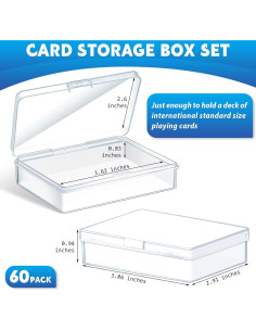 Caja de Almacenamiento de Cartas Vicenpal 60 Pcs Transparente 9.8x7.4 cm 2