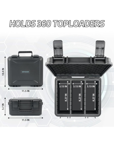 Caja de Almacenamiento WPGEAR para 360 Toploaders 3" x 4"