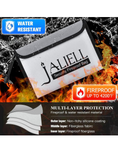 Paquete de 2 Bolsas a Prueba de Fuego JALIELL 24x16cm 2