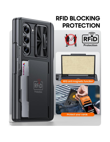 Funda Cartera Vizvera para Samsung Galaxy Z Fold 6 - Negro