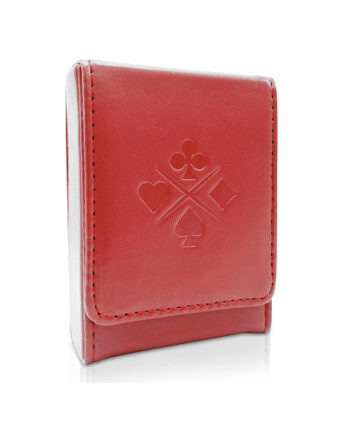 Estuche de Cartas de Póker Luck Lab Rojo Vino - Cierre Magnético