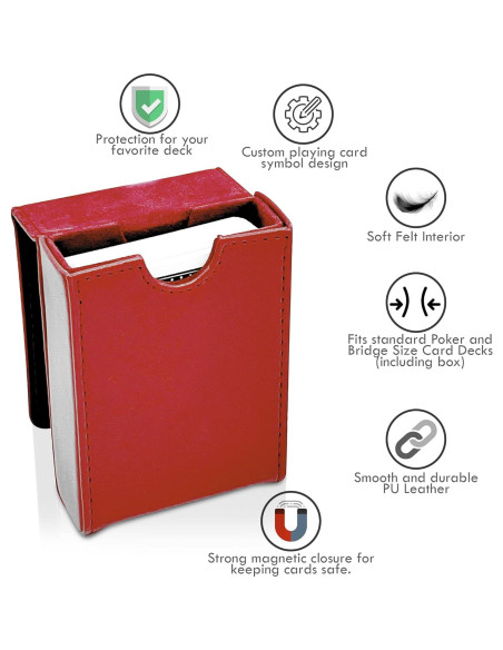 Estuche de Cartas de Póker Luck Lab Rojo Vino - Cierre Magnético