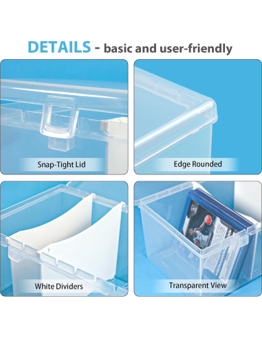 Caja de almacenamiento de tarjetas coleccionables Vowcarol 8.9x11.4x20.3 cm