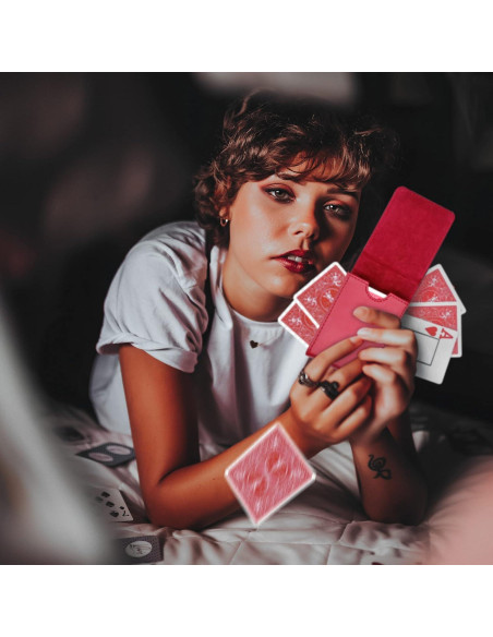Estuche de Cartas de Póker Luck Lab Rojo Vino - Cierre Magnético